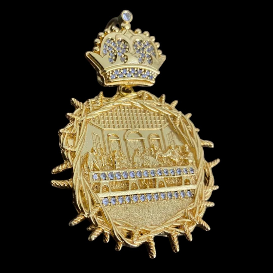 15313790475 Pingente Santa Ceia Banhado A Ouro 18K 2