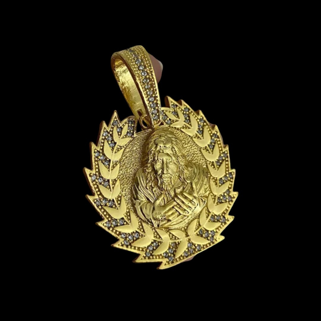 15313791277 Pingente Jesus Ramos G Banhado A Ouro 18K 2