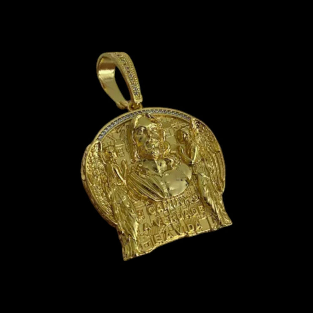 Pingente Jesus É O Caminho (G) - Banhado A Ouro 18K