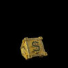 15313859797 Anel Cifrao Cravejado Ajustavel Banhado A Ouro 18K 2