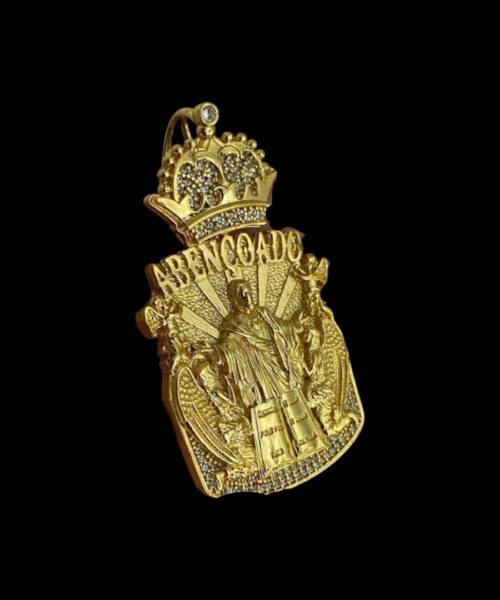 Pingente Jesus Abençoado - Banhado a Ouro 18k