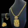 15317193283 Kit Completo Cordao Pingente Pulseira Anel Lacraia 10Mm Banhado A Ouro 18K B