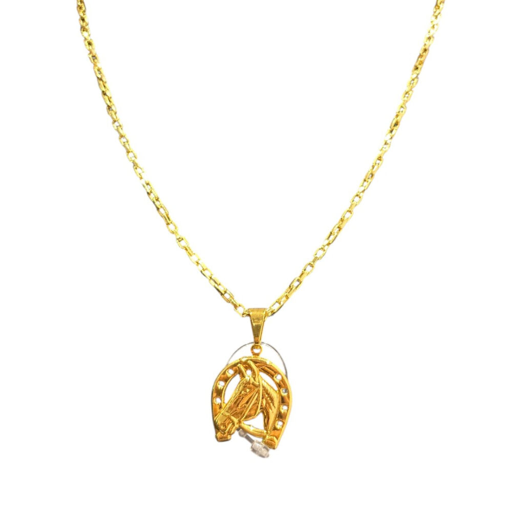 Cordão Masculino 4Mm Tijolinho + Cavalo Banhado A Ouro 18K - Imagem 5