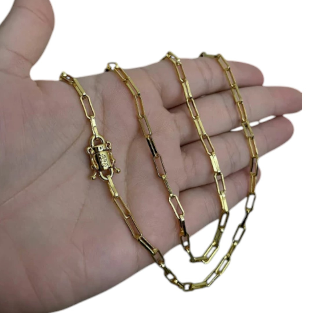 15320951996 Cordao Tijolinho 4Mm Pulseira Banhado A Ouro 18K 4