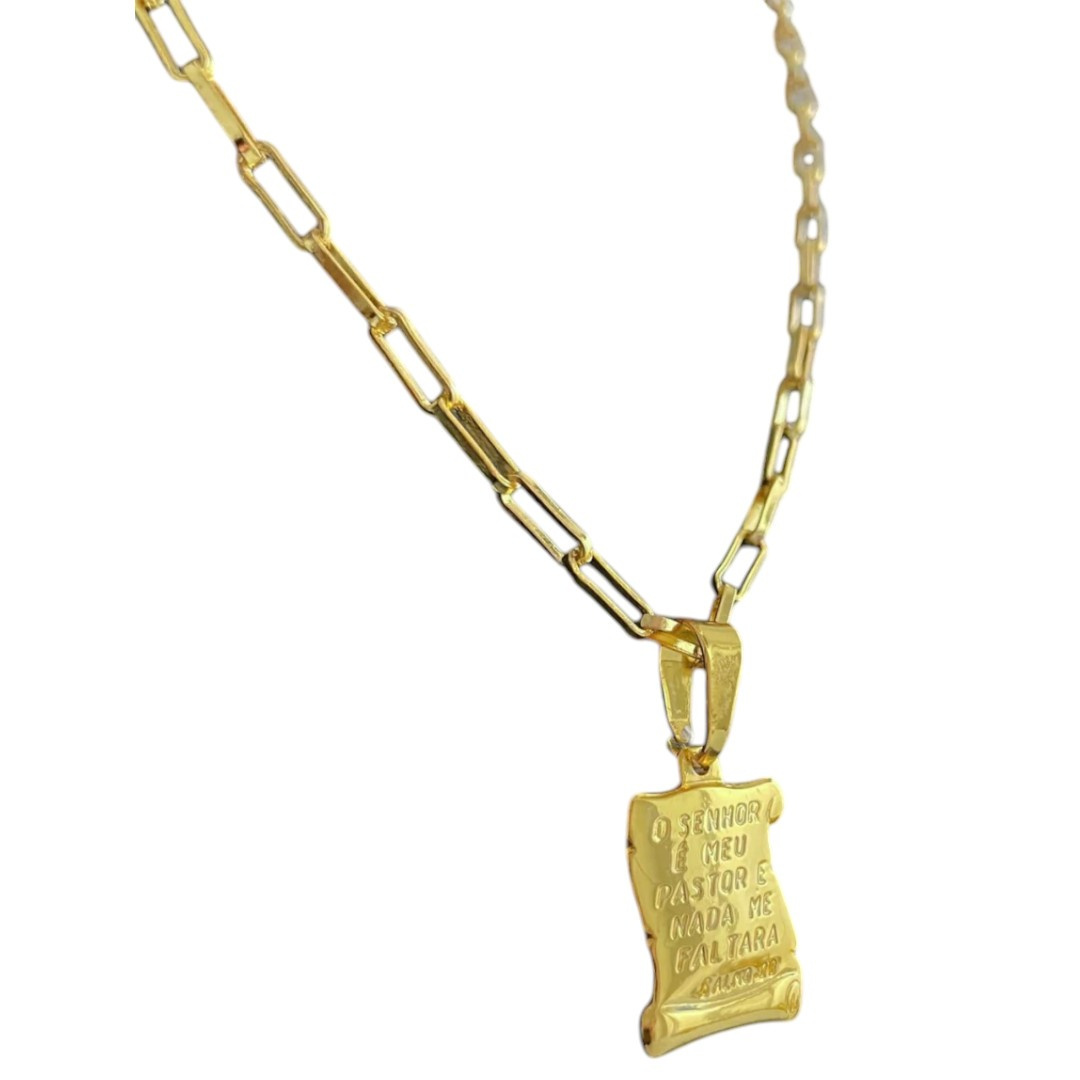 15320955522 Kit Tijolinho 4Mm Pingente O Senhor Banhado A Ouro 18K 2 1