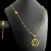 15320958821 Kit Tijolinho 4Mm Pingente Davi Banhado A Ouro 18K Preto