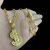 15320963225 Kit Tijolinho 4Mm Pingente Cifrao Banhado A Ouro 18K Preto 2