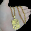 15320966159 Cordao Baiano 5Mm Pingente Placa Jesus Banhado A Ouro 18K Preto