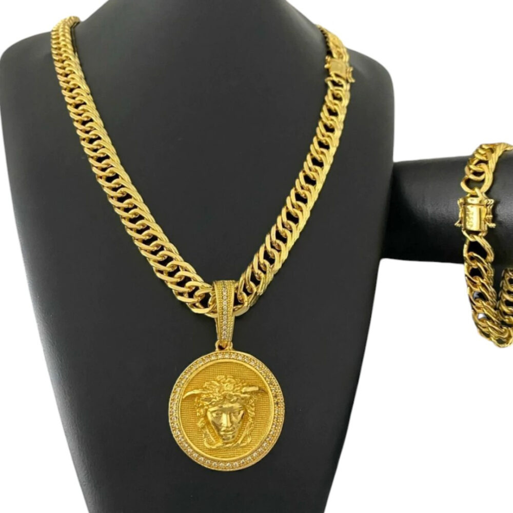 Kit Grumet 11Mm Pingente Medusa - Banhado A Ouro 18K - Imagem 4