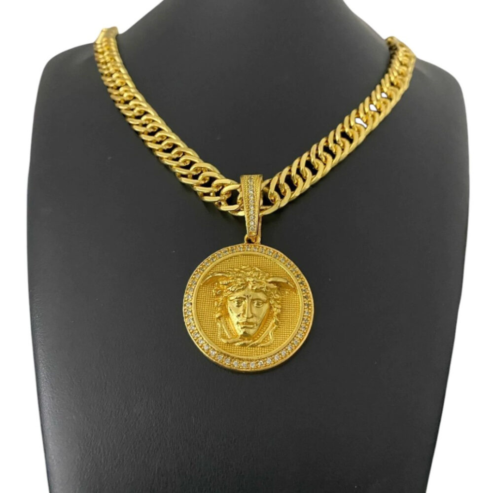 Kit Grumet 11Mm Pingente Medusa - Banhado A Ouro 18K - Imagem 2
