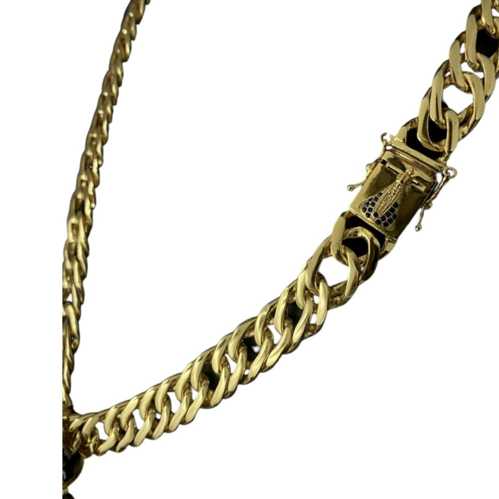 Cordão Grumet 15Mm + Pingente Nossa Senhora - Banhado A Ouro - Imagem 4