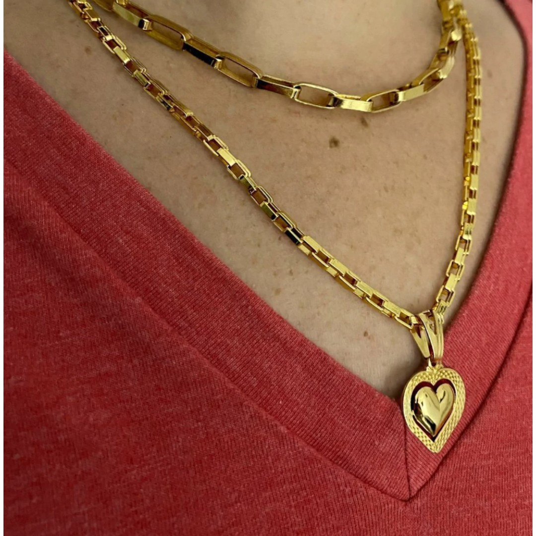 15321002975 Conjunto De 3 Pecas Feminino Tijolinho Cordao Tijolinho 3Mm Cordao Tijolinho 6Mm Pingen