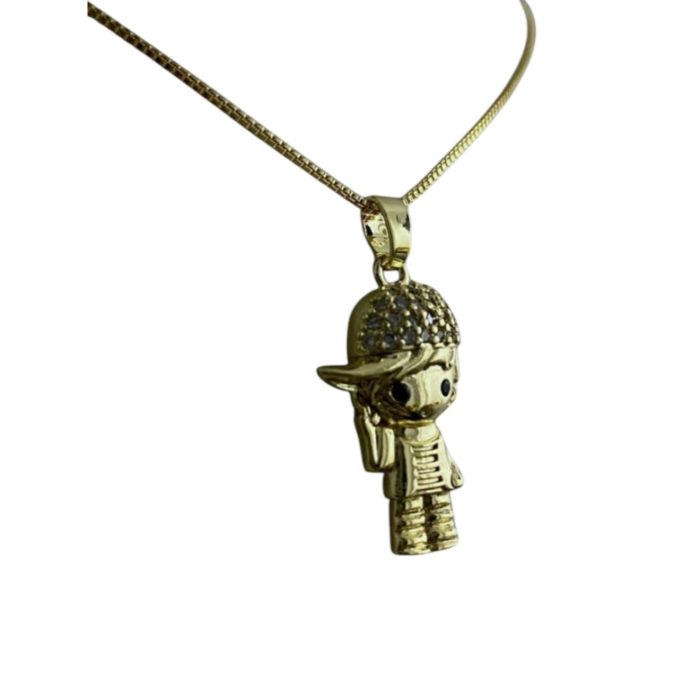 Cordão Feminino 1Mm Menino Banhado A Ouro 18K - Imagem 3
