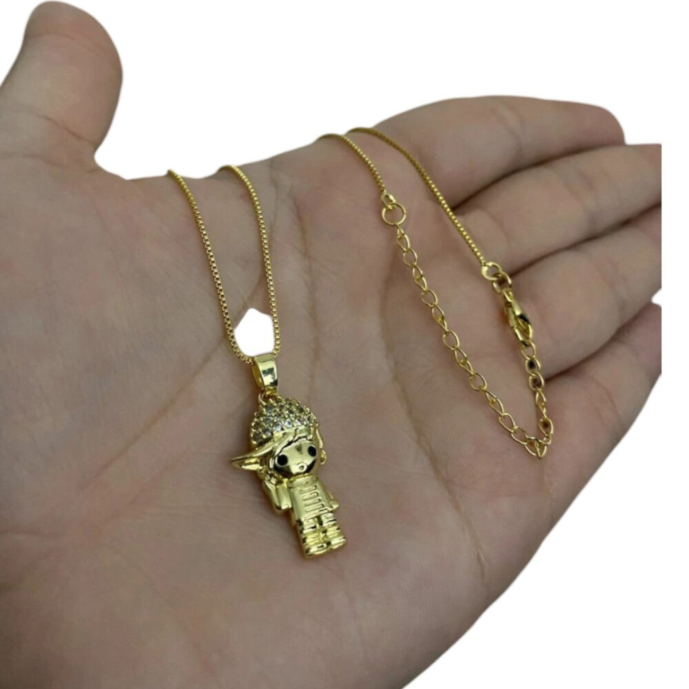 Cordão Feminino 1Mm Menino Banhado A Ouro 18K - Imagem 2