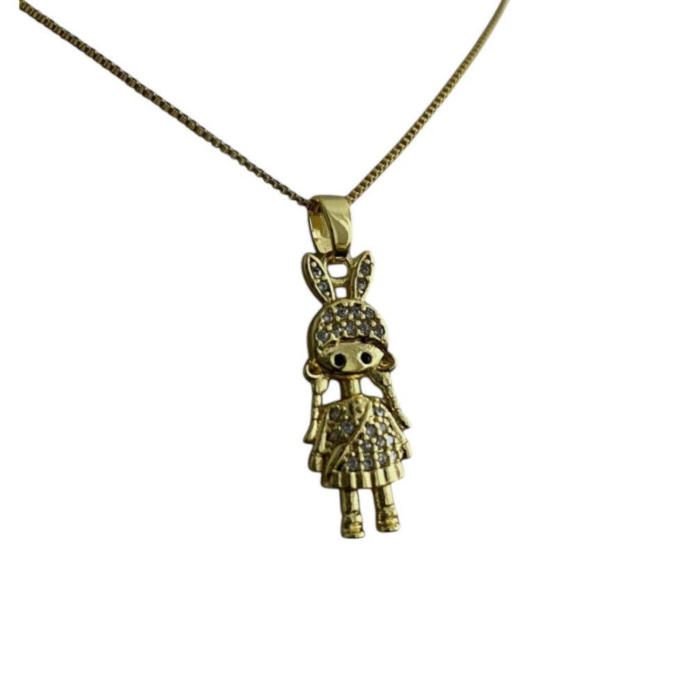 Cordão Feminino 1Mm Menina Banhado A Ouro 18K - Imagem 3