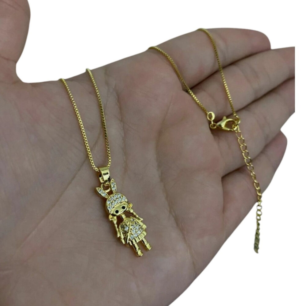 Cordão Feminino 1Mm Menina Banhado A Ouro 18K - Imagem 2