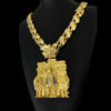 15322966361 Cordao Friso S Fecho Santa Pingente Nossa Senhora Aparecida Cravejado Banhado A Ouro 18K 3