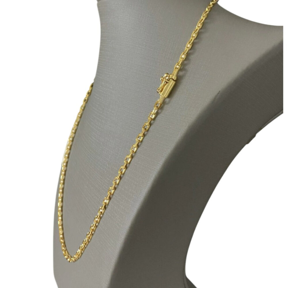 Cordão Cadeado 2Mm Feminino - Banhado A Ouro 18K - Imagem 2