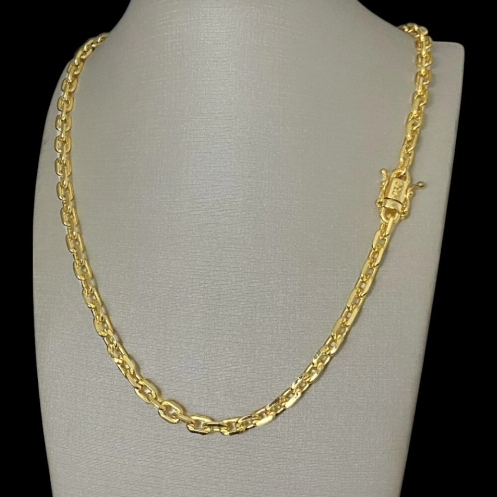 Cordão Cadeado 5Mm Feminino - Banhado A Ouro 18K
