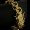 15322969974 Pulseira Cadeado Duplo 13Mm Banhado A Ouro 18K 3