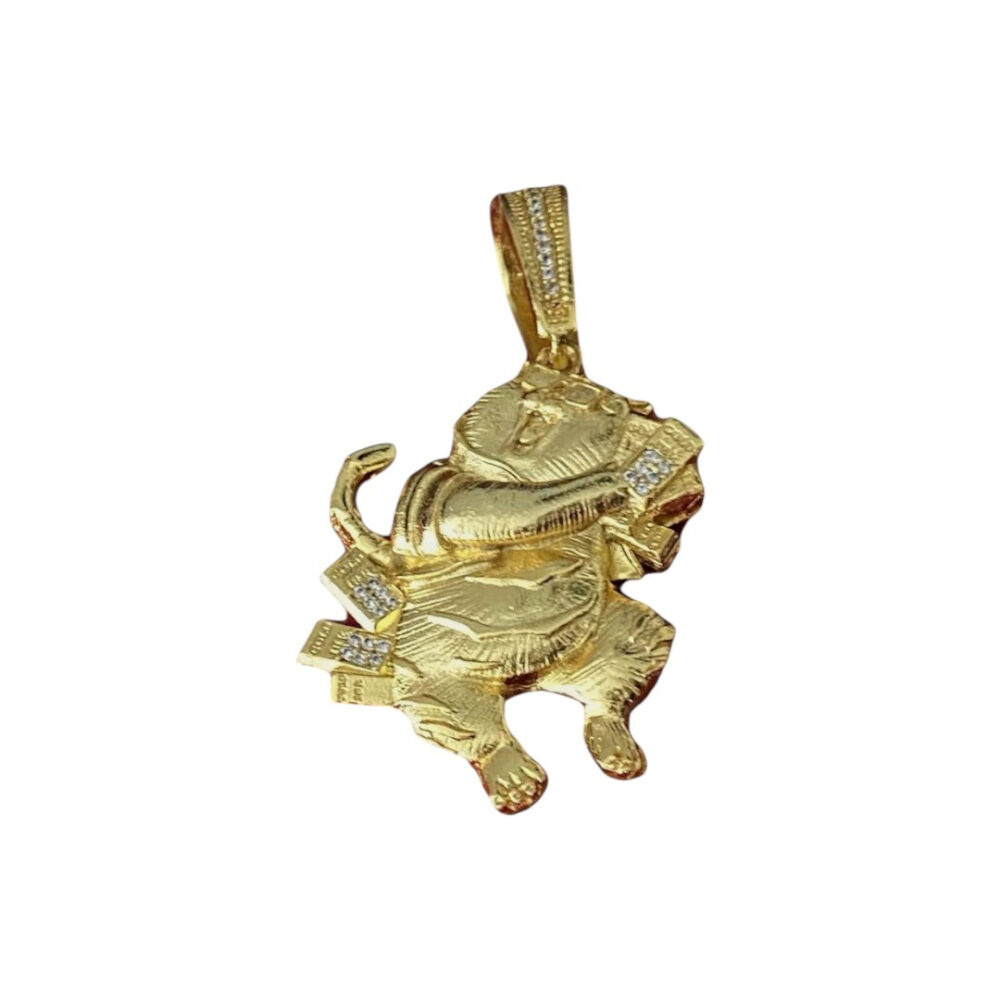 Pingente Tigrinho 3D Com Pedras - Banhado A Ouro 18K - Imagem 3