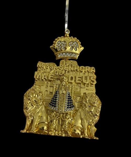 Pingente Santa Nossa Senhora Aparecida Coroa Banhado a Ouro