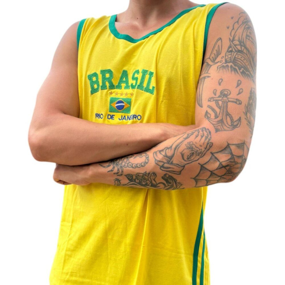 Camisa Regata Do Brasil Bordada - Imagem 4