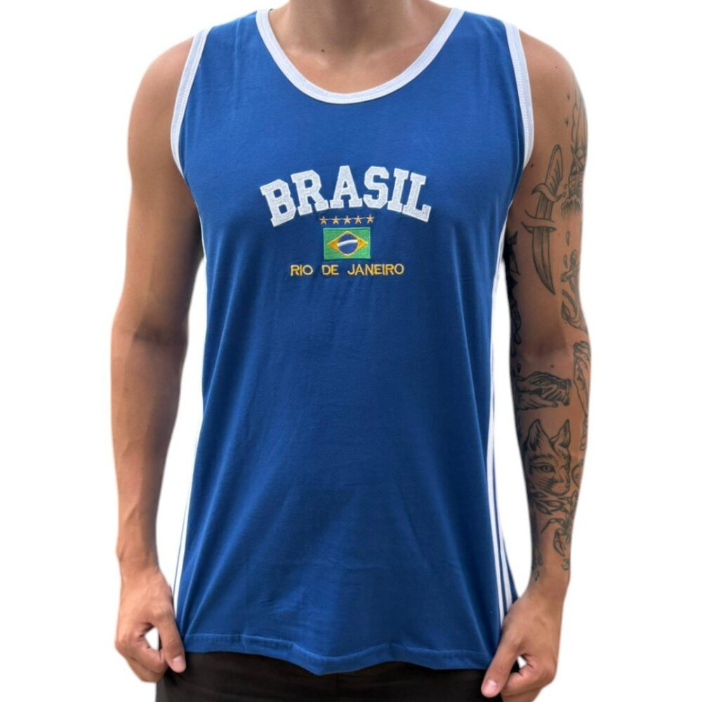 Camisa Regata Do Brasil Bordada - Imagem 6