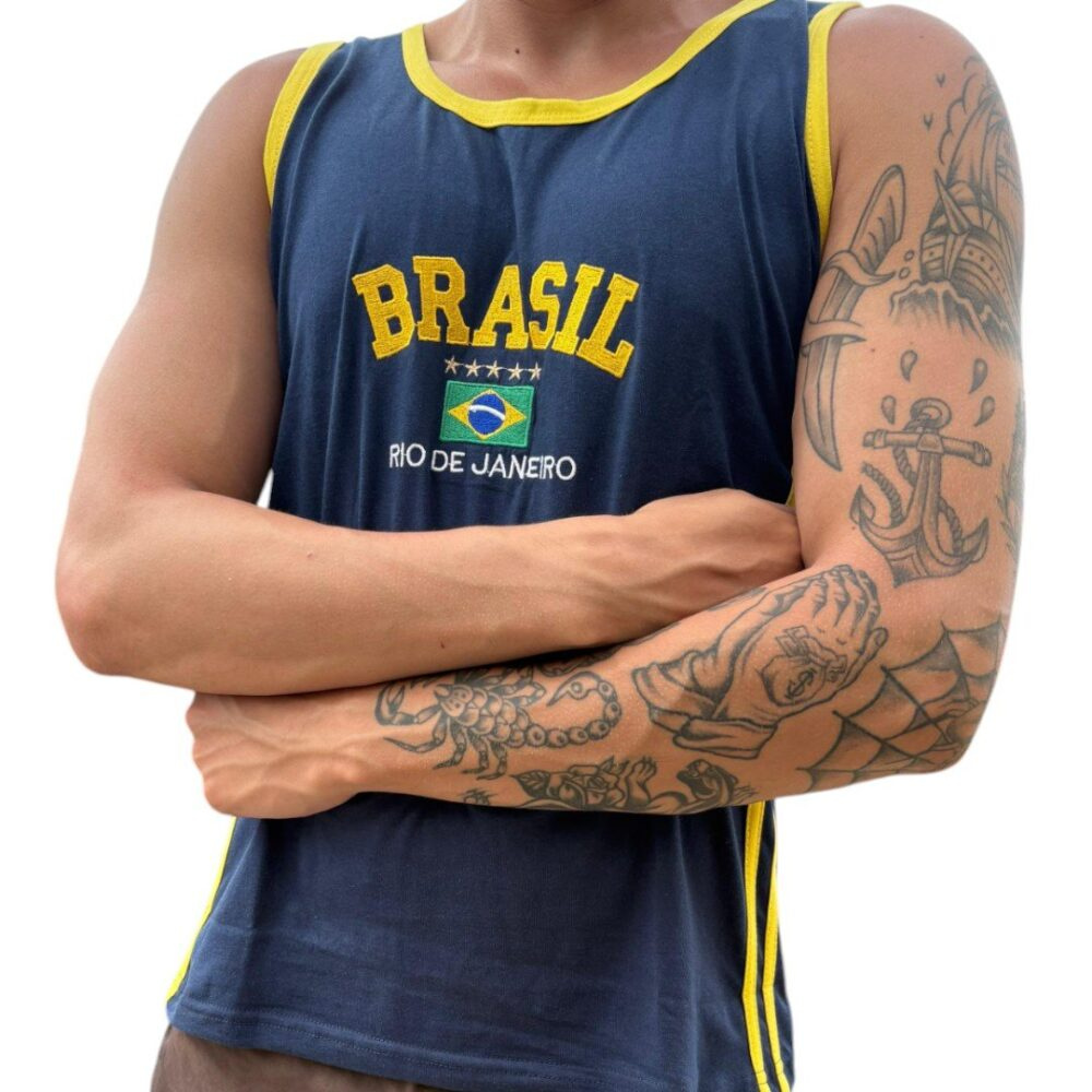 Camisa Regata Do Brasil Bordada - Imagem 3