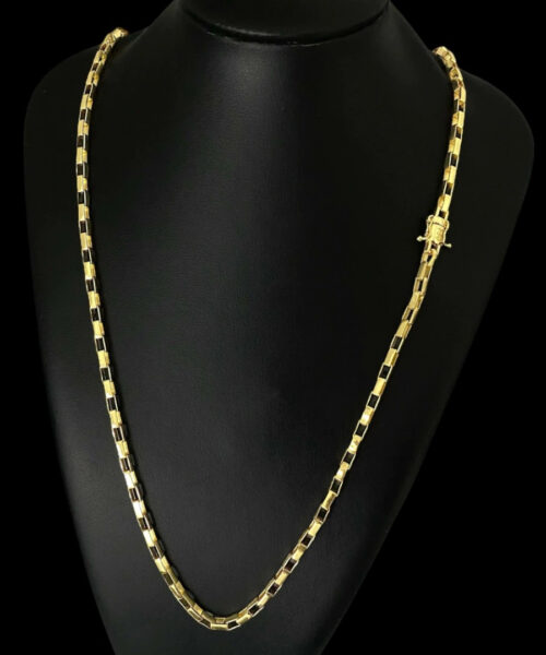 Cordão Tijolinho Curto 5mm - Banhado a Ouro 18k