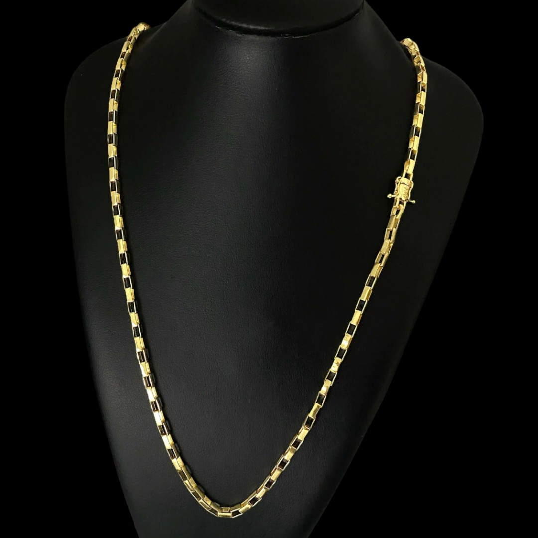 15325296238 Cordao Tijolinho Curto 5Mm Banhado A Ouro 18K