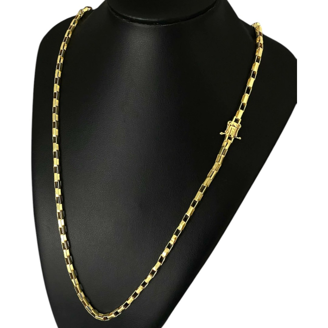 15325296240 Cordao Tijolinho Curto 5Mm Banhado A Ouro 18K 3
