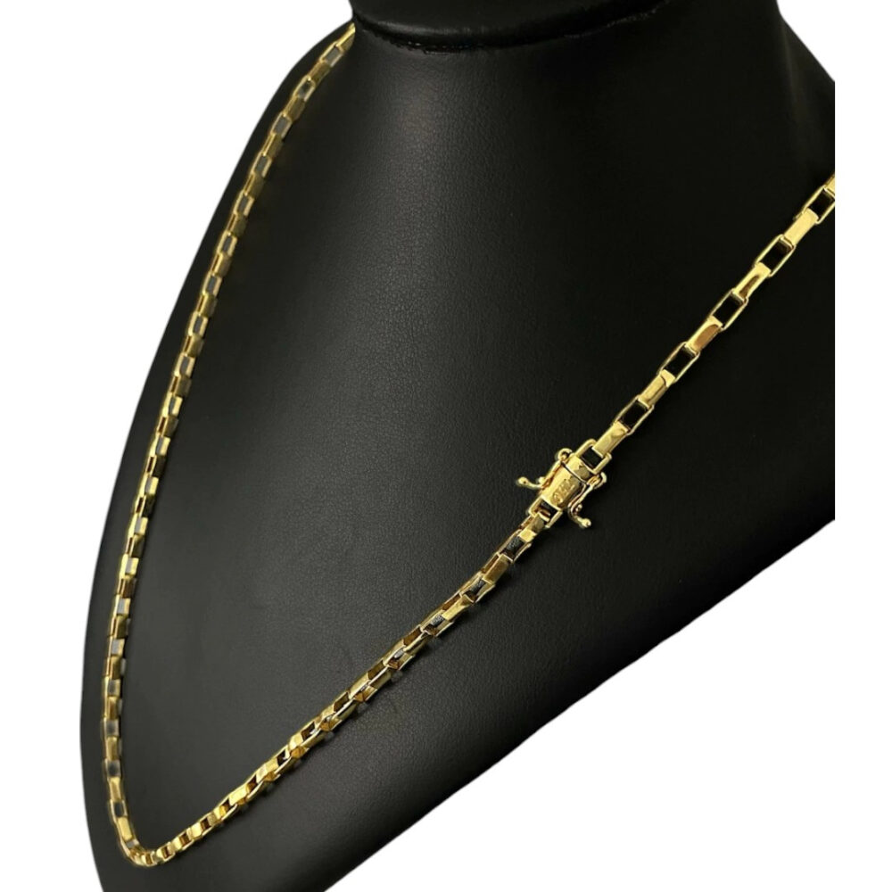 Cordão Tijolinho Curto 5Mm - Banhado A Ouro 18K - Imagem 3
