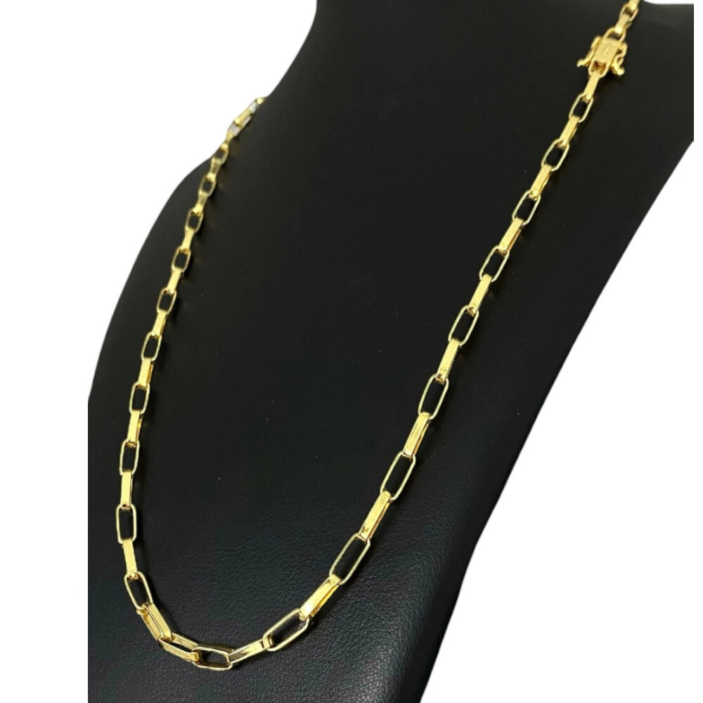 Cordão Tijolinho Alongado 5Mm - Banhado A Ouro 18K - Imagem 3