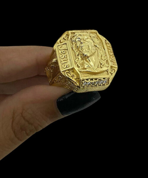 Anel Jesus Cristo Lado - Banhado a Ouro 18k