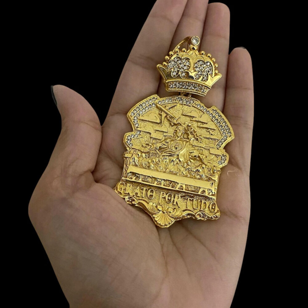 Pingente Cristo Grato Por Tudo G - Banhado A Ouro 18K