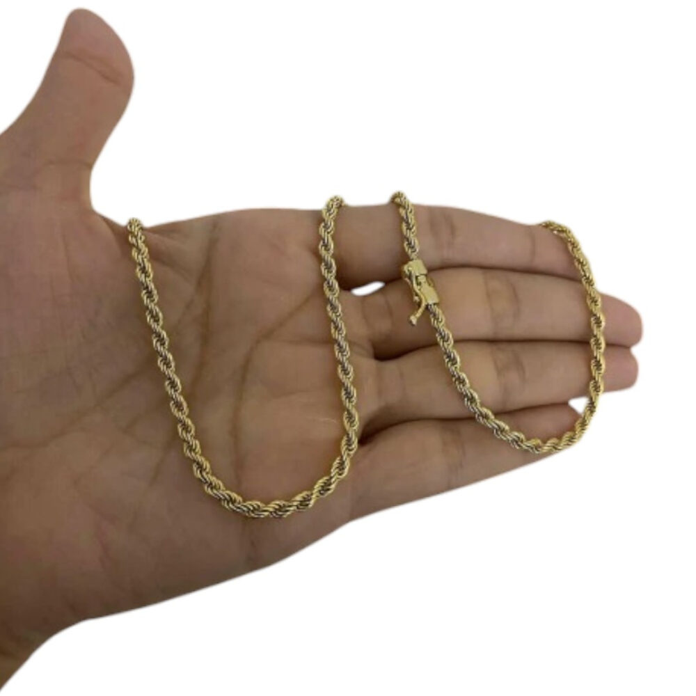 Cordão Baiano 3Mm - Banhado A Ouro 18K - Imagem 3