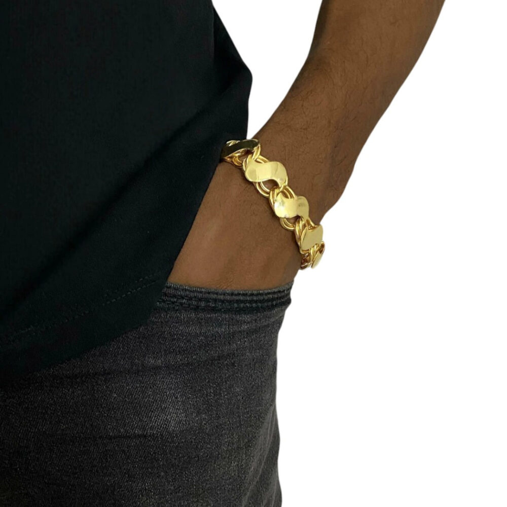 Pulseira Friso S 18Mm - Banhado A Ouro 18K - Imagem 2