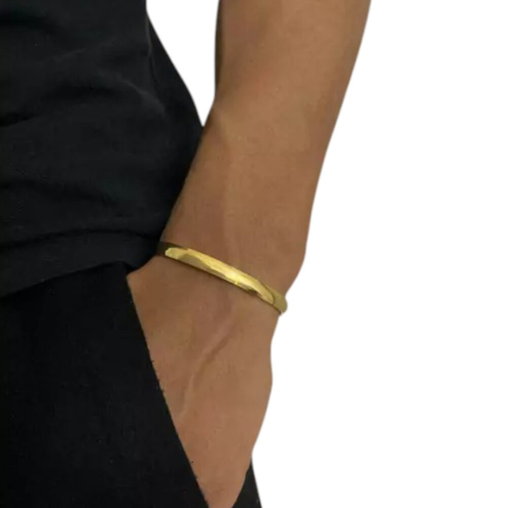 Bracelete Liso 6Mm - Banhado A Ouro 18K - Imagem 5