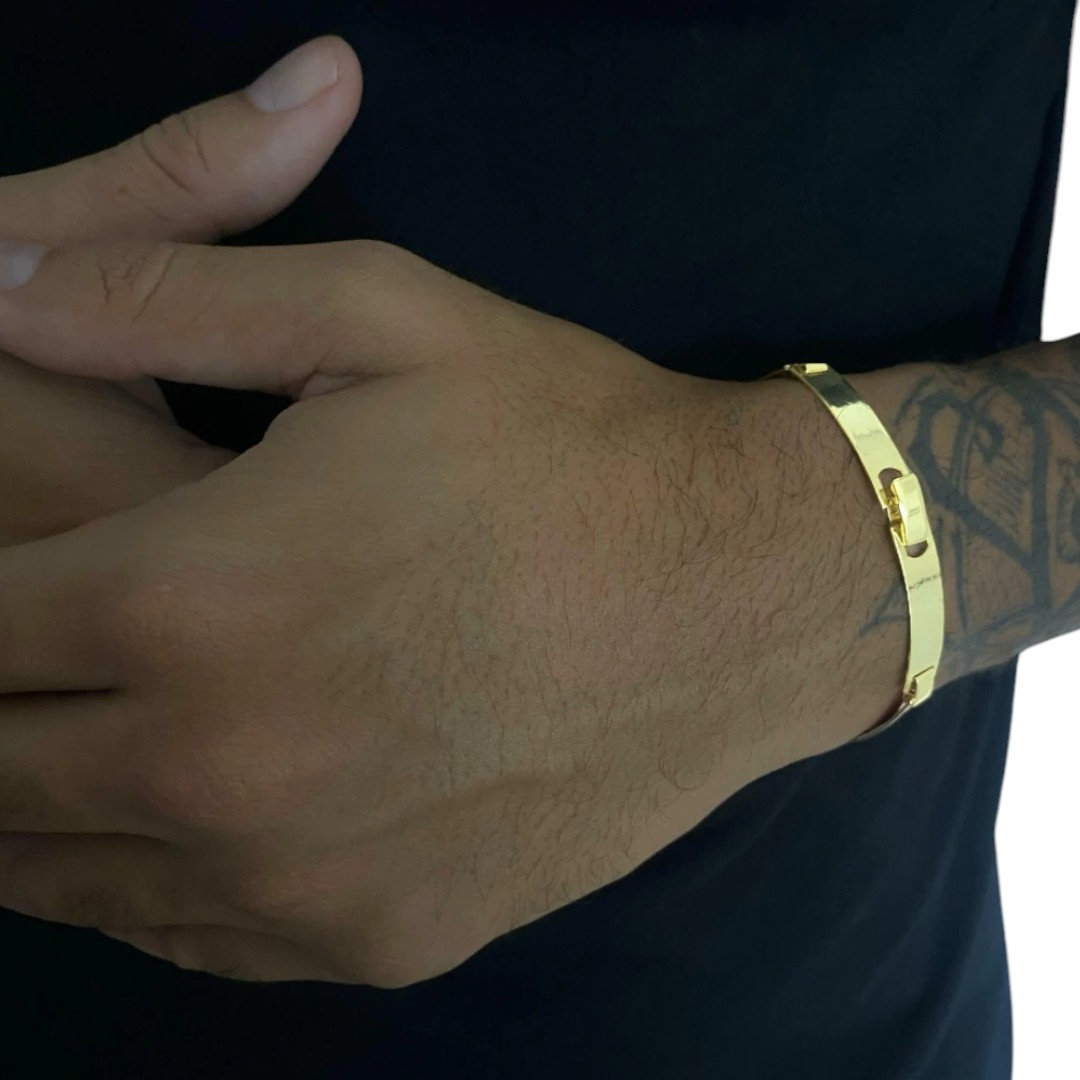15328273140 Bracelete Liso 6Mm Banhado A Ouro 18K 2 1