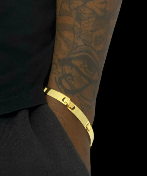 Bracelete Frisado 5mm - Banhado a Ouro 18k