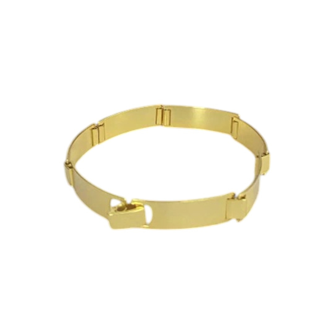 15328275277 Bracelete Liso 10Mm Banhado A Ouro 18K 3