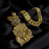 15329705991 Cordao Grumet 15Mm Pingente Cristo Leao Jesus E O Dono Do Lugar Banhado A Ouro 4
