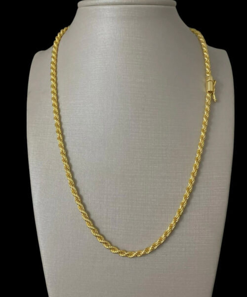 Cordão Baiano 3mm Feminino - Banhado a Ouro 18k