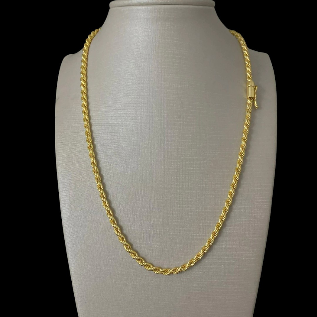 15332116011 Cordao Baiano 3Mm Feminino Banhado A Ouro 18K 3