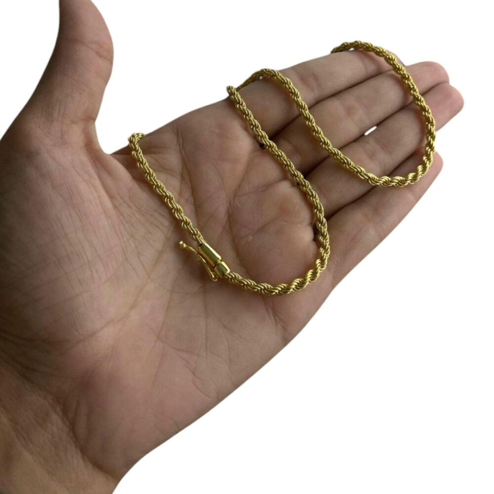 Cordão Baiano 3Mm Feminino - Banhado A Ouro 18K - Imagem 2