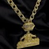 15332120997 Cordao Friso Triplo 12Mm Pingente Cristo Santa Ceia Banhado A Ouro 18K 4