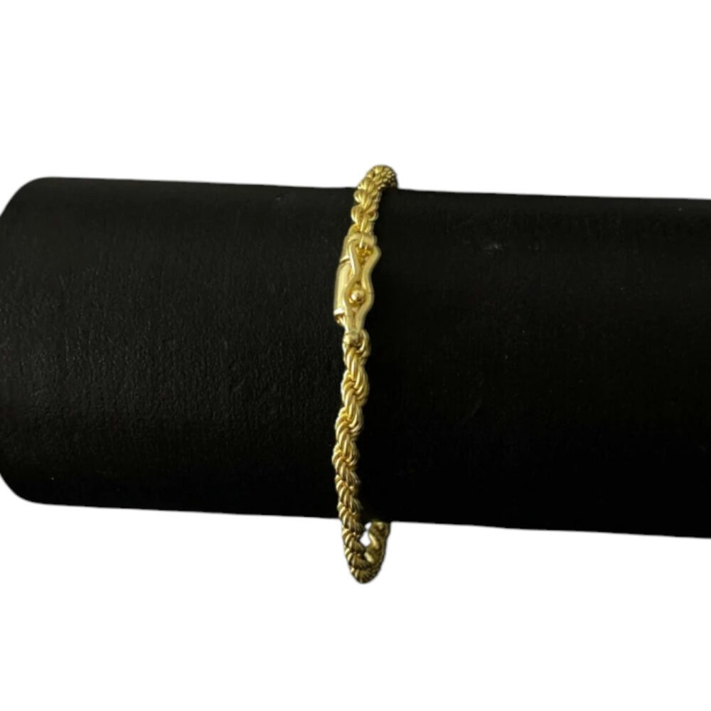 Pulseira Baiano 3Mm Feminina - Banhado A Ouro 18K - Imagem 3
