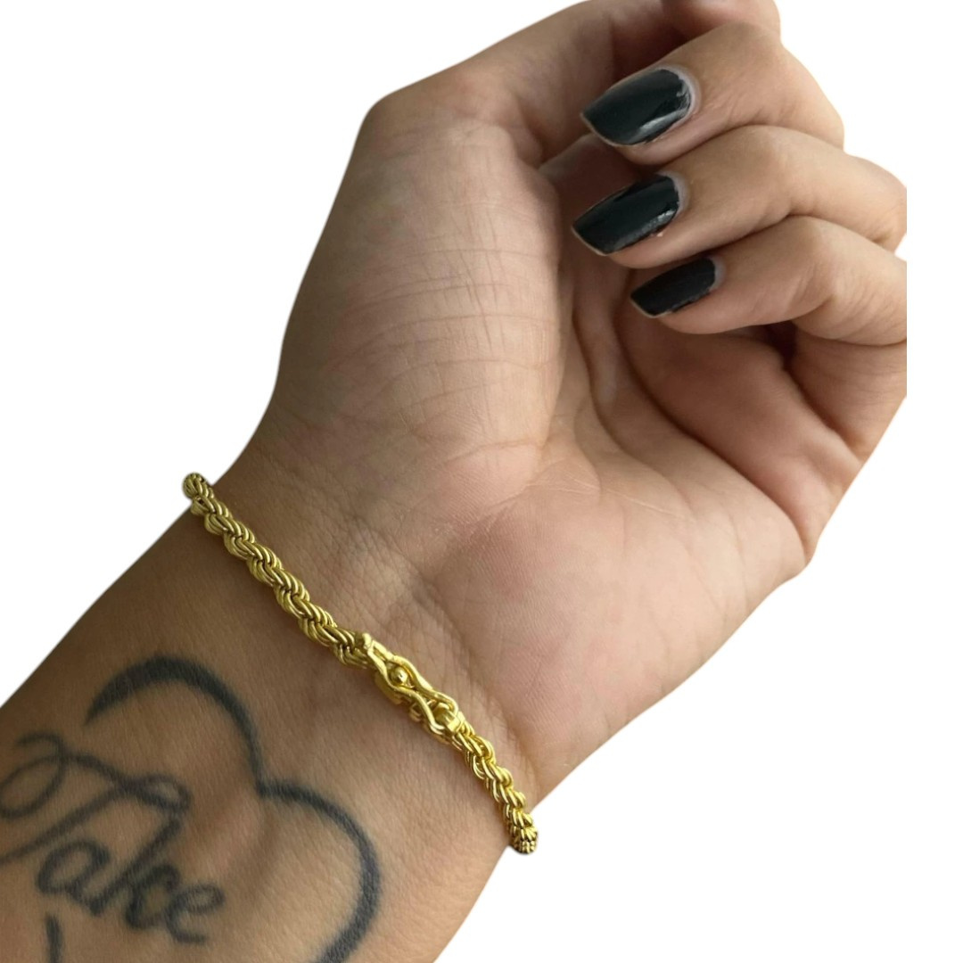 15332125240 Pulseira Baiano 3Mm Feminina Banhado A Ouro 18K 2