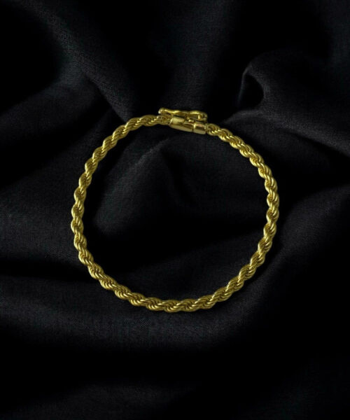 Pulseira Baiano 3mm Feminina - Banhado a Ouro 18k